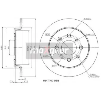 Jeu de 2 disques de frein arrière MAXGEAR 19-2228