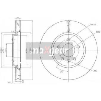 Jeu de 2 disques de frein avant MAXGEAR 19-2229