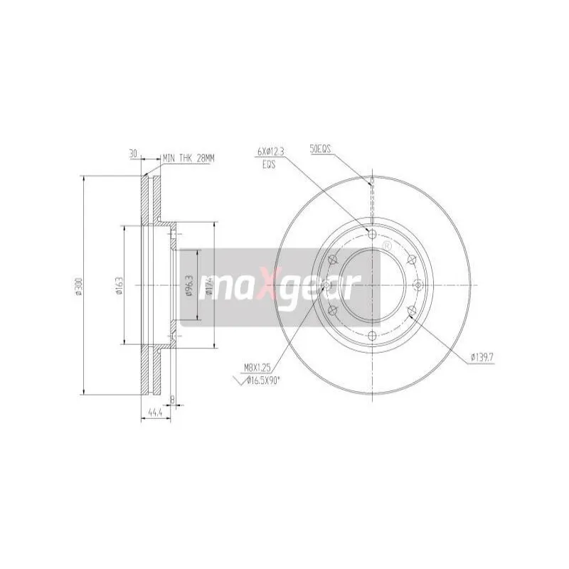 Jeu de 2 disques de frein avant MAXGEAR 19-2231