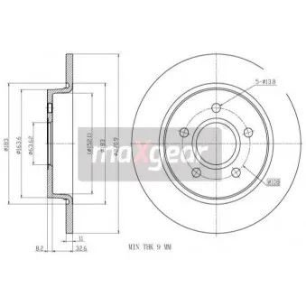 Jeu de 2 disques de frein arrière MAXGEAR 19-2233