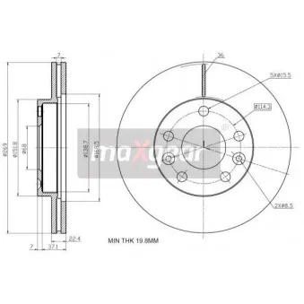 Jeu de 2 disques de frein avant MAXGEAR 19-2236