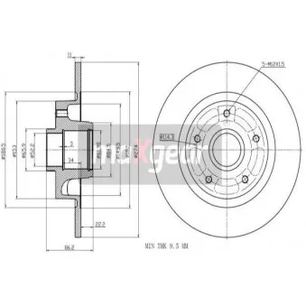 Jeu de 2 disques de frein arrière MAXGEAR 19-2243