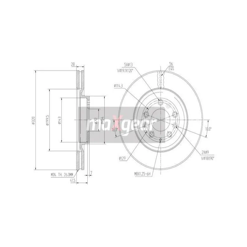 Jeu de 2 disques de frein avant MAXGEAR 19-2247