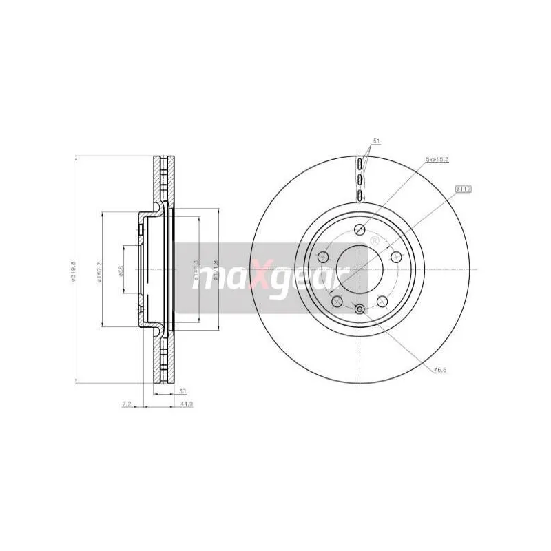 Jeu de 2 disques de frein avant MAXGEAR 19-2252