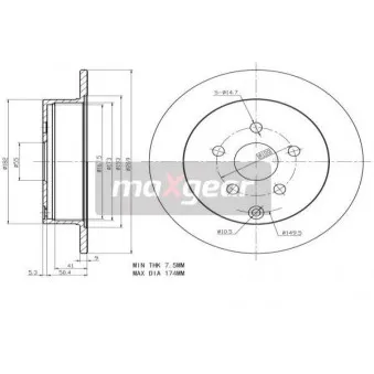 Jeu de 2 disques de frein arrière MAXGEAR 19-2266