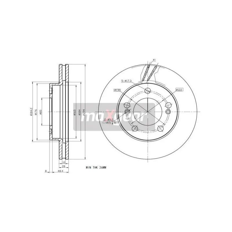 Jeu de 2 disques de frein avant MAXGEAR 19-2270