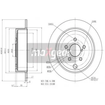 Jeu de 2 disques de frein arrière MAXGEAR 19-2271