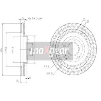 Jeu de 2 disques de frein avant MAXGEAR 19-2273MAX