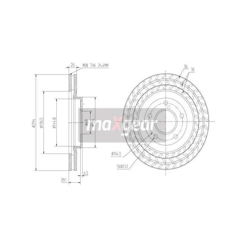 Jeu de 2 disques de frein avant MAXGEAR 19-2273MAX