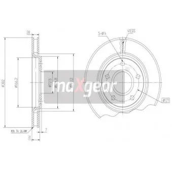 Jeu de 2 disques de frein avant MAXGEAR 19-2274