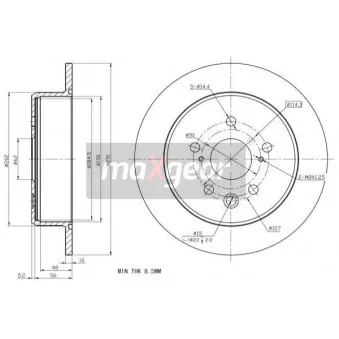 Jeu de 2 disques de frein arrière MAXGEAR 19-2278