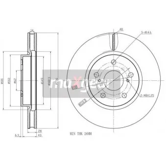 Jeu de 2 disques de frein avant MAXGEAR 19-2281