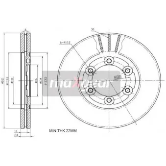 Jeu de 2 disques de frein avant MAXGEAR 19-2299
