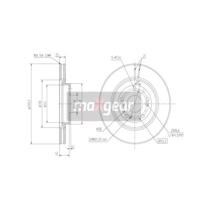 Jeu de 2 disques de frein avant MAXGEAR 19-2301