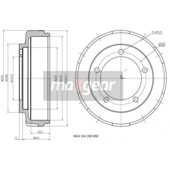 Tambour de frein MAXGEAR 19-2305