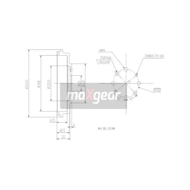 Tambour de frein MAXGEAR 19-2313