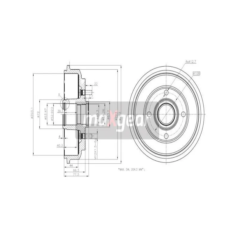 Tambour de frein MAXGEAR 19-2316