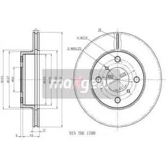 Jeu de 2 disques de frein avant MAXGEAR 19-2327