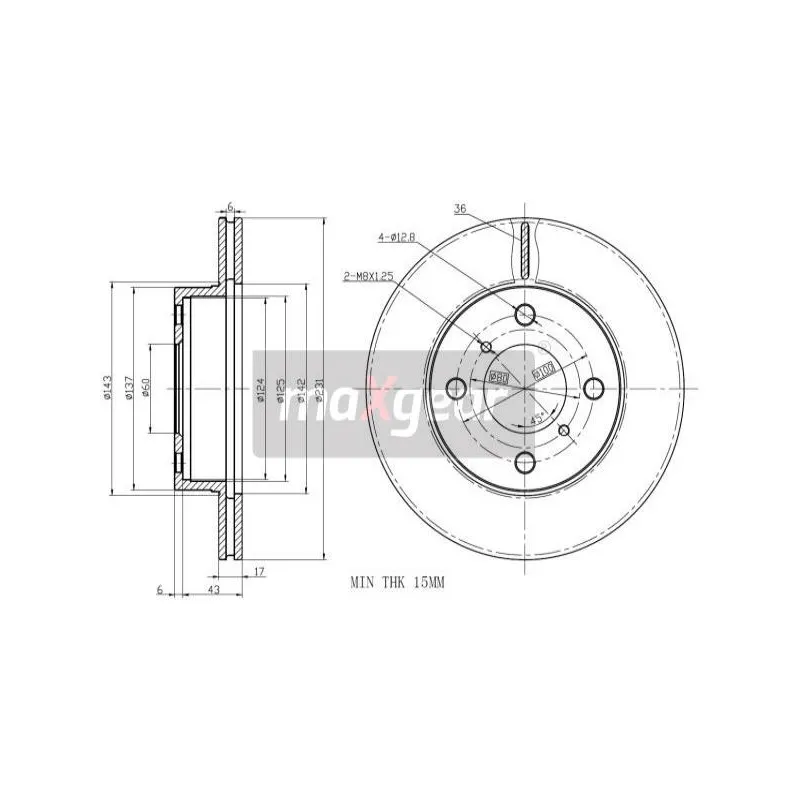 Jeu de 2 disques de frein avant MAXGEAR 19-2327