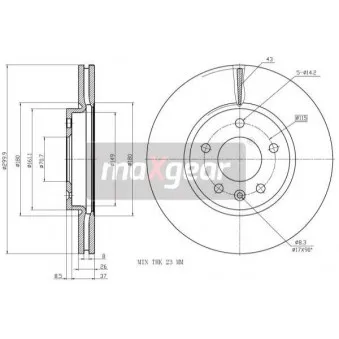Jeu de 2 disques de frein avant MAXGEAR 19-2332MAX