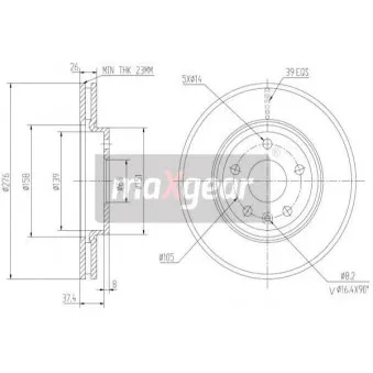 Jeu de 2 disques de frein avant MAXGEAR 19-2334