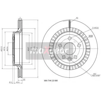 Jeu de 2 disques de frein arrière MAXGEAR 19-2335