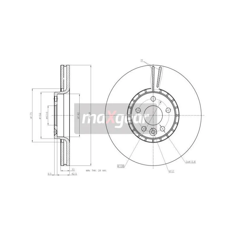 Jeu de 2 disques de frein avant MAXGEAR 19-2336