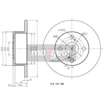Jeu de 2 disques de frein arrière MAXGEAR 19-2344