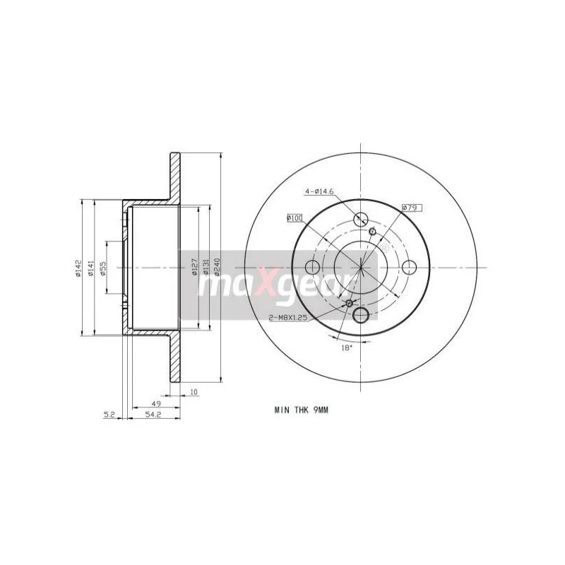 Jeu de 2 disques de frein arrière MAXGEAR 19-2344