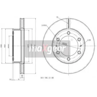 Jeu de 2 disques de frein avant MAXGEAR 19-2350