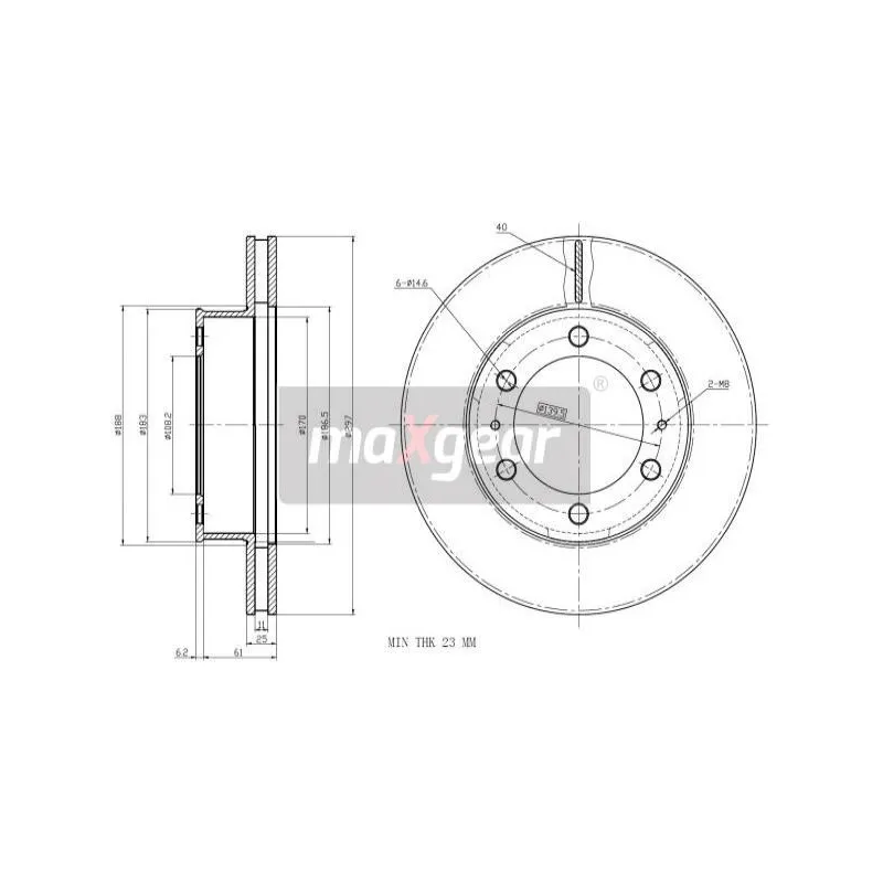 Jeu de 2 disques de frein avant MAXGEAR 19-2350