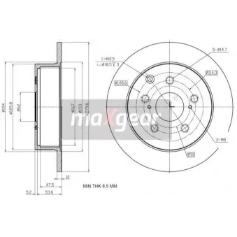 Jeu de 2 disques de frein arrière MAXGEAR 19-2353