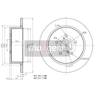 Jeu de 2 disques de frein arrière MAXGEAR 19-2356