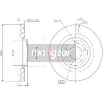 Jeu de 2 disques de frein avant MAXGEAR 19-2364
