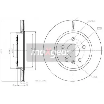 Jeu de 2 disques de frein arrière MAXGEAR 19-2368MAX