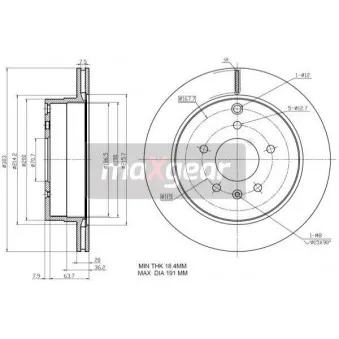Jeu de 2 disques de frein arrière MAXGEAR 19-2370