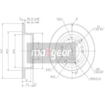 Jeu de 2 disques de frein arrière MAXGEAR 19-2372