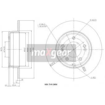 Jeu de 2 disques de frein arrière MAXGEAR 19-2382