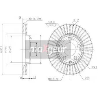 Jeu de 2 disques de frein avant MAXGEAR 19-2387