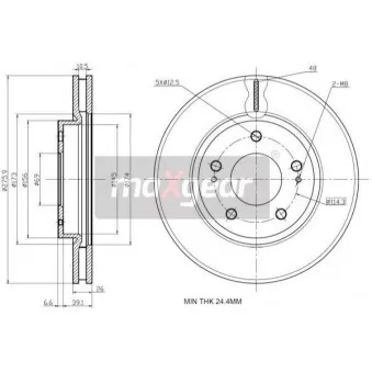 Jeu de 2 disques de frein avant MAXGEAR 19-2388