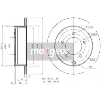 Jeu de 2 disques de frein arrière MAXGEAR 19-2389