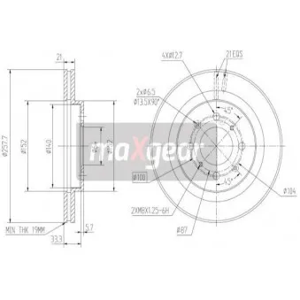 Jeu de 2 disques de frein avant MAXGEAR 19-2400MAX