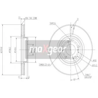 Jeu de 2 disques de frein avant MAXGEAR 19-2401