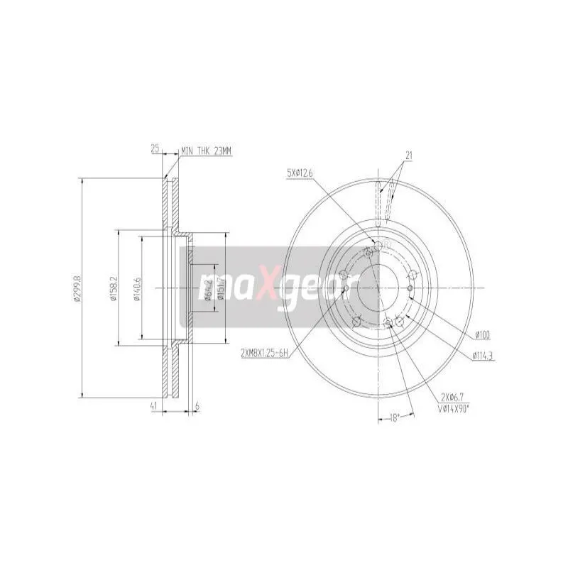 Jeu de 2 disques de frein avant MAXGEAR 19-2401