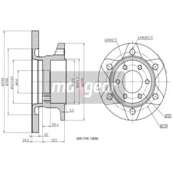 Jeu de 2 disques de frein avant MAXGEAR 19-2405