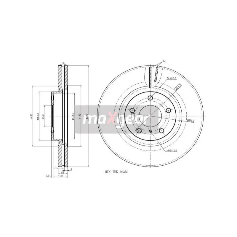 Jeu de 2 disques de frein avant MAXGEAR 19-2407
