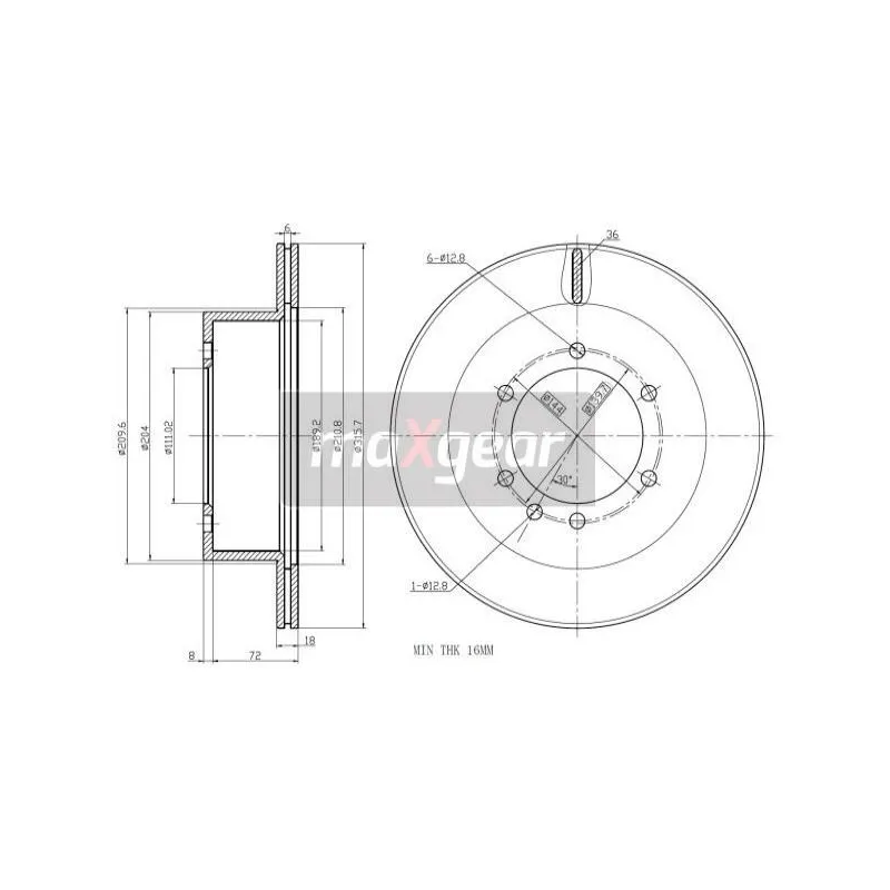 Jeu de 2 disques de frein arrière MAXGEAR 19-2408