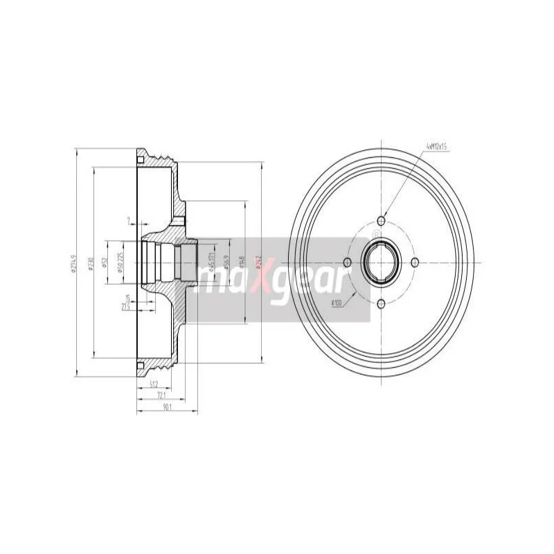 Tambour de frein MAXGEAR 19-2425