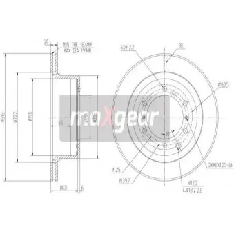 Jeu de 2 disques de frein arrière MAXGEAR 19-2438