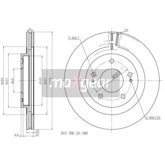Jeu de 2 disques de frein avant MAXGEAR 19-2445